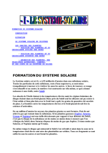 FORMATION DU SYSTEME SOLAIRE