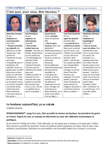 Le bonheur aujourd`hui, ça se calcule