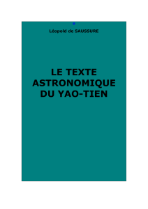 Le texte astronomique du Yao-tien