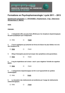Formations en Psychopharmacologie / cycle 2011 – 2013