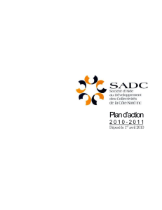 Plan d`action 2010-2011 - SADC Côte-Nord