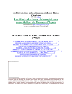 Les 8 introductions philosophiques essentielles de Thomas d`Aquin
