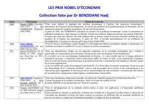LES PRIX NOBEL D`ÉCONOMIE Collection faite par Dr BENZIDANE