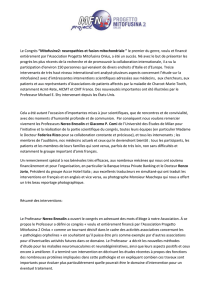 Le Congrès “Mitofusine2: neuropathies et fusion mitochondriale ” le