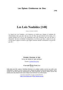 Les Lois Noahides [148] - Les Églises Chrétiennes de Dieu (CCG)