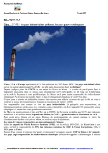 Titre : COP21 les pays industrialisés polluent, les