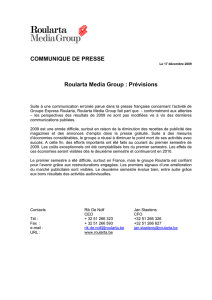 Roularta Media Group : Prévisions
