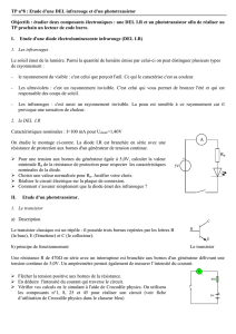 TP n°7 : Etude d`une DEL infrarouge et d`un phototransistor