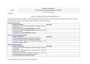 une check-list des composantes d`un programme