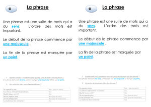 La phrase Une phrase est une suite de mots qui a du sens. L`ordre