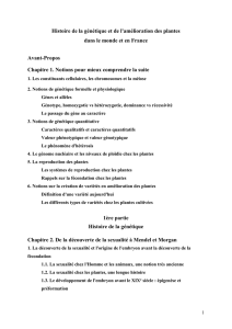 André Gallais Projet Histoire de la génétique et de l`amélioration des