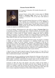 Giacomo Puccini 1858-1924 Né à Lucques le 22 décembre 1858