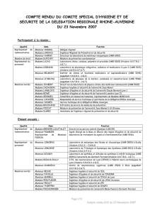 compte rendu du comite special d`hygiene et de securite de la