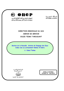DIRECTION REGIONALE DU SUD AGENCE DE SERVICE OULED