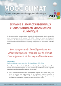 Le changement climatique dans les Alpes françaises : impact