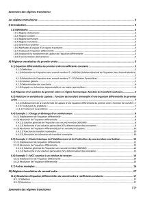 II) Régimes transitoires du premier ordre