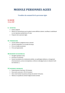 Troubles du sommeil de la personne âgée.