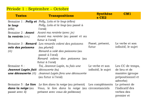 Période 1 : Septembre – Octobre Textes Transpositions Synthèses