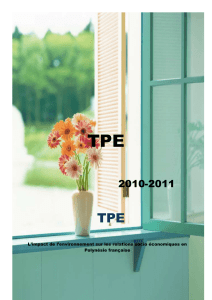 TPE 2010-2011 TPE FICHE DESCRIPTIVE Nom des élèves