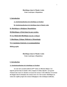 La Bioéthique dans le Monde Arabe