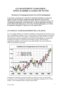 un constat: le rechauffement de la planete - Jean