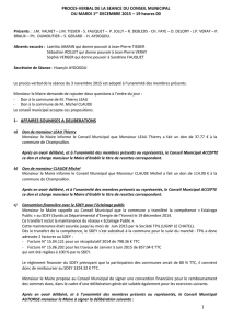 Procés Verbal du Conseil Municipal du 01.12.2015