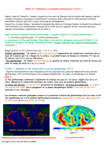Thème 2A « Géothermie et propriétés thermiques de la Terre