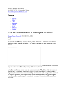 L`UE va-t-elle sanctionner la France pour son déficit? L`Union
