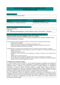 resume descriptif de la certification