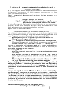 Première partie : Accumulation du capital, organisation du travail et