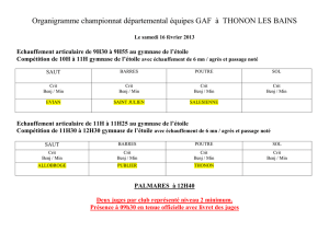 Organigramme championnat départemental EQUIPE GAF GAM