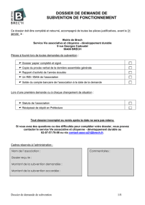 dossier de demande de subventions