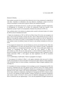 Lettre au Ministre Luc Chatel