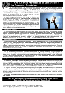 tract prisonniers - Collectif Urgence Palestine