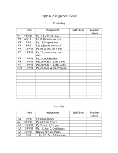 Unit 1 Assignment Sheet