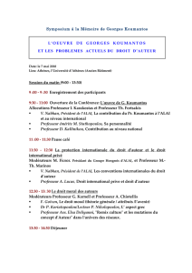 Symposium à la Mémoire de Georges Koumantos