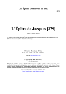 L`Épître de Jacques [279] - Les Églises Chrétiennes de Dieu (CCG)