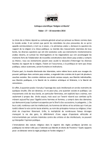 Colloque scientifique `Religion et liberté` Rabat : 17 – 18 novembre