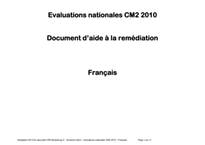 Evaluations nationales CM2 2010