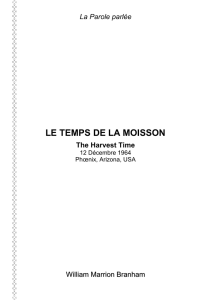 La Parole parlée LE TEMPS DE LA MOISSON The Harvest Time 12