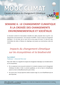 Impacts du changement climatique sur les écosystèmes - Fun-Mooc