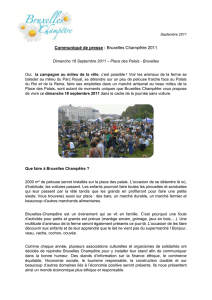 Septembre 2011 Communiqué de presse : Bruxelles Champêtre