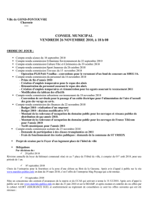 Ordre du jour du 26/11/2010 - Mairie du Gond