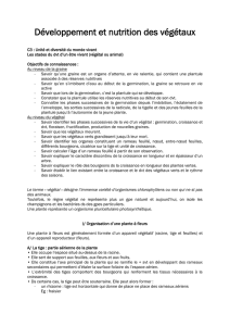 Développement et nutrition des végétaux