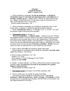 Leçons 13, 14 Devoirs