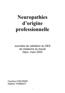 Neuropathies d`origine professionnelle
