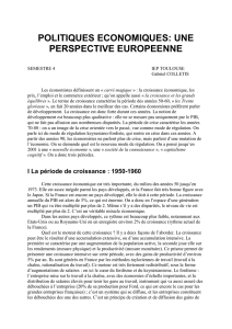 politiques economiques: une perspective europeenne