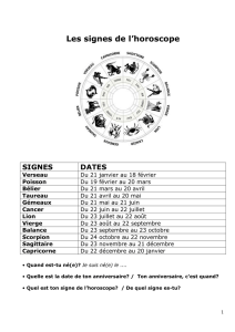 Les signes de l`horoscope