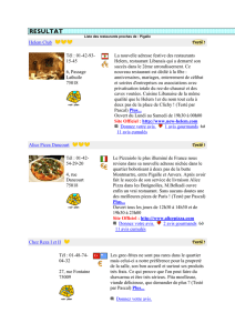 Liste des restaurants proches de : Pigalle Helem Club Tél : 01-42