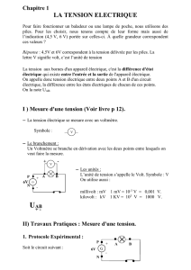 Chapitre 1 Electricité Quatrième